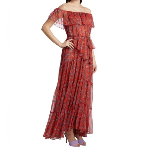 MISA - Kiera Paisley Off-Shoulder Maxi Dress - Picture 2 of 9